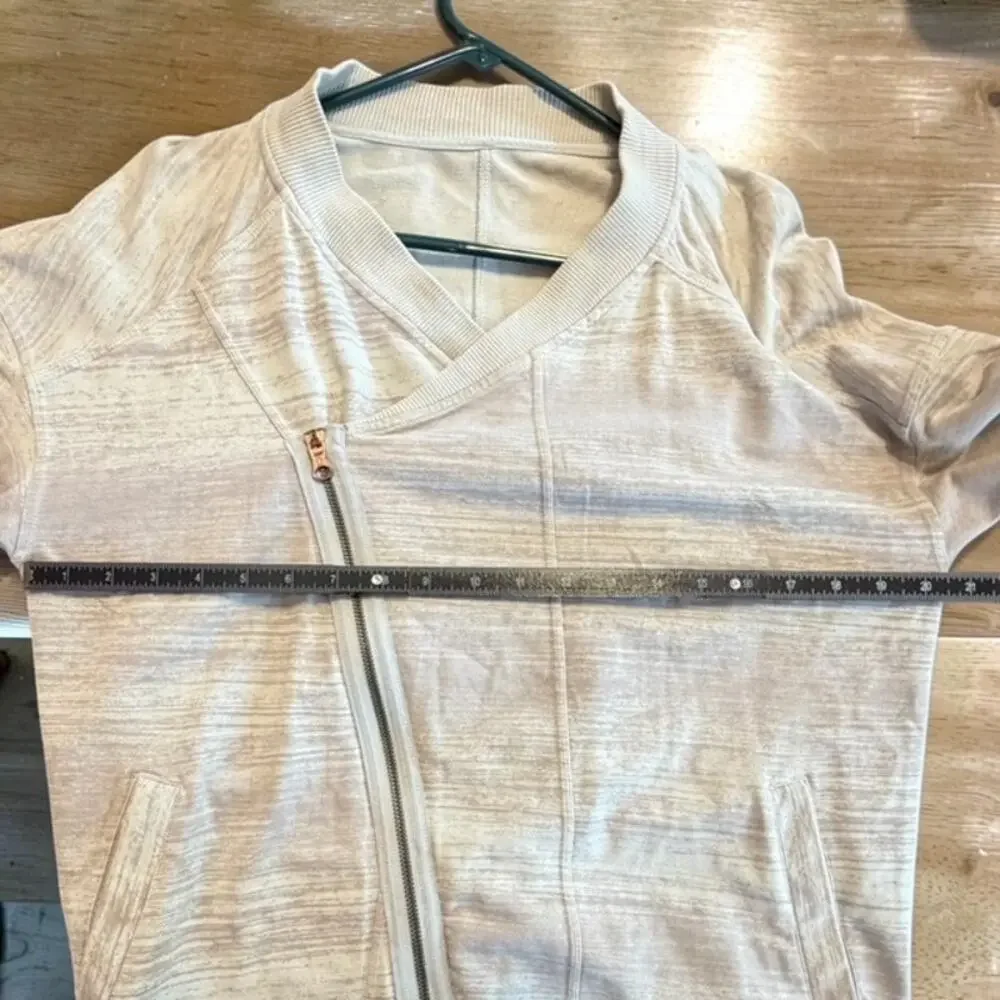 Lululemon Mula Jacket Women’s 6 Gray Righteous Stripe Bundle Wrap Moto Athletic